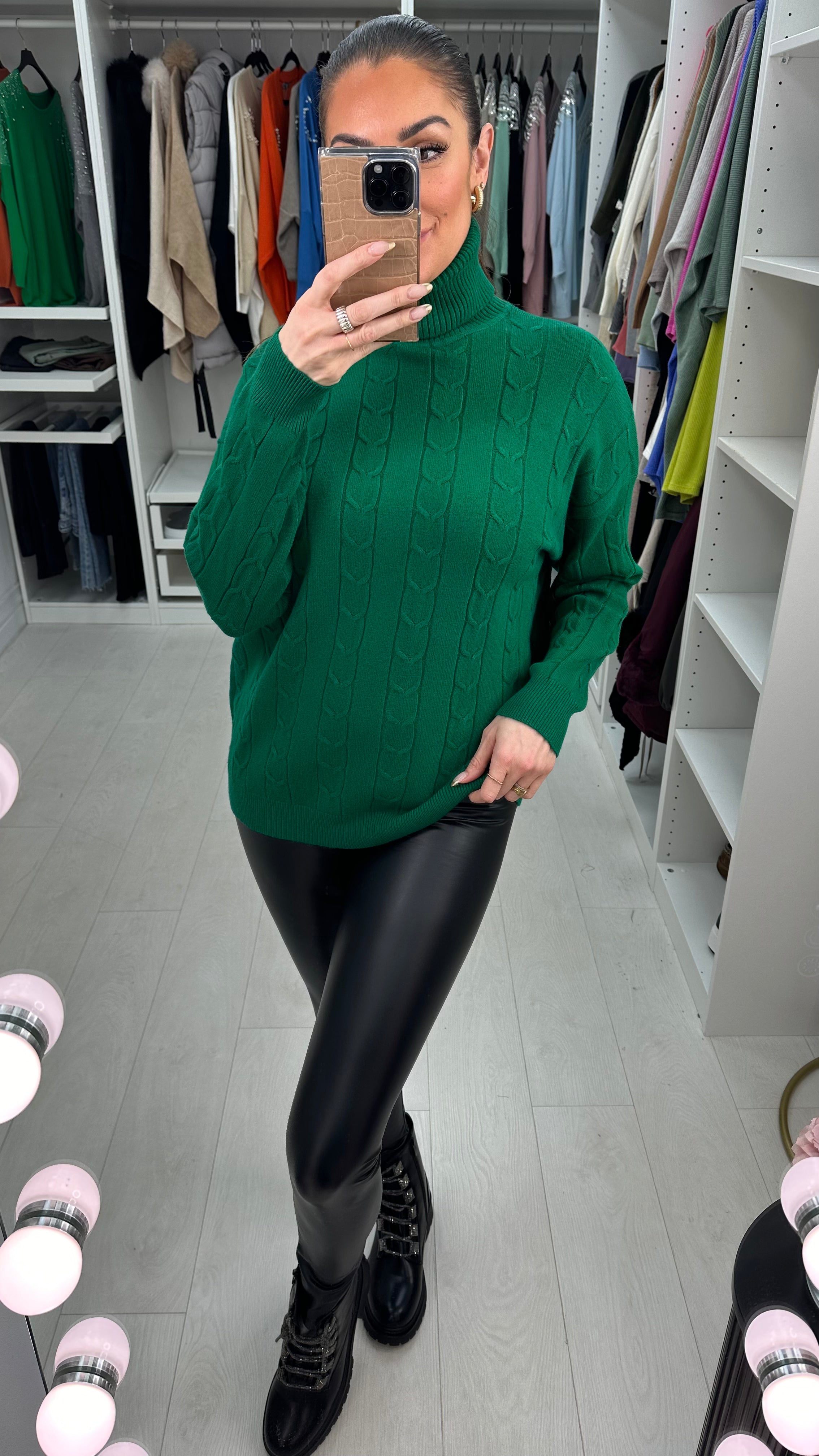 Hayley Roll Neck Cable Knit Supersoft Jumper