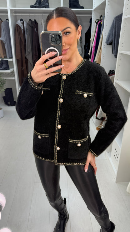 Elin Embellished Trim Super Soft Cardigan