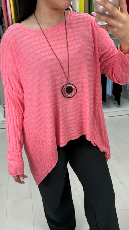 Akira Plain Asymmetric Thin Knit Top