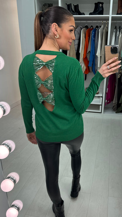 Hepburn Bow Back Cut Out Jumper