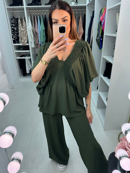 Mohini Plain Balloon Sleeve Co-Ord Set