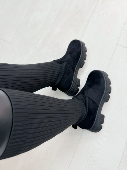 Cali Ribbed Sock Knee High Boots