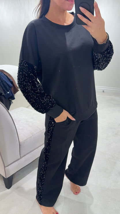 Tarin Sequin Detail Loungewear Set