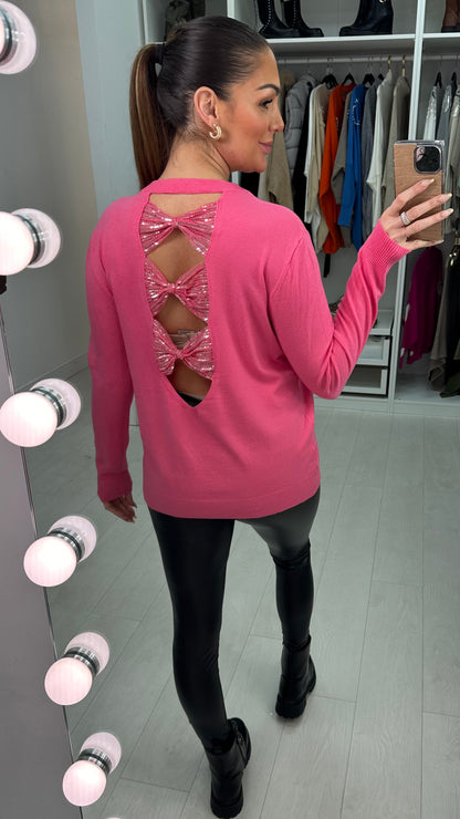 Hepburn Bow Back Cut Out Jumper