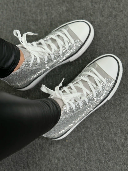 Yuna Sequin Detail Low Top Trainers