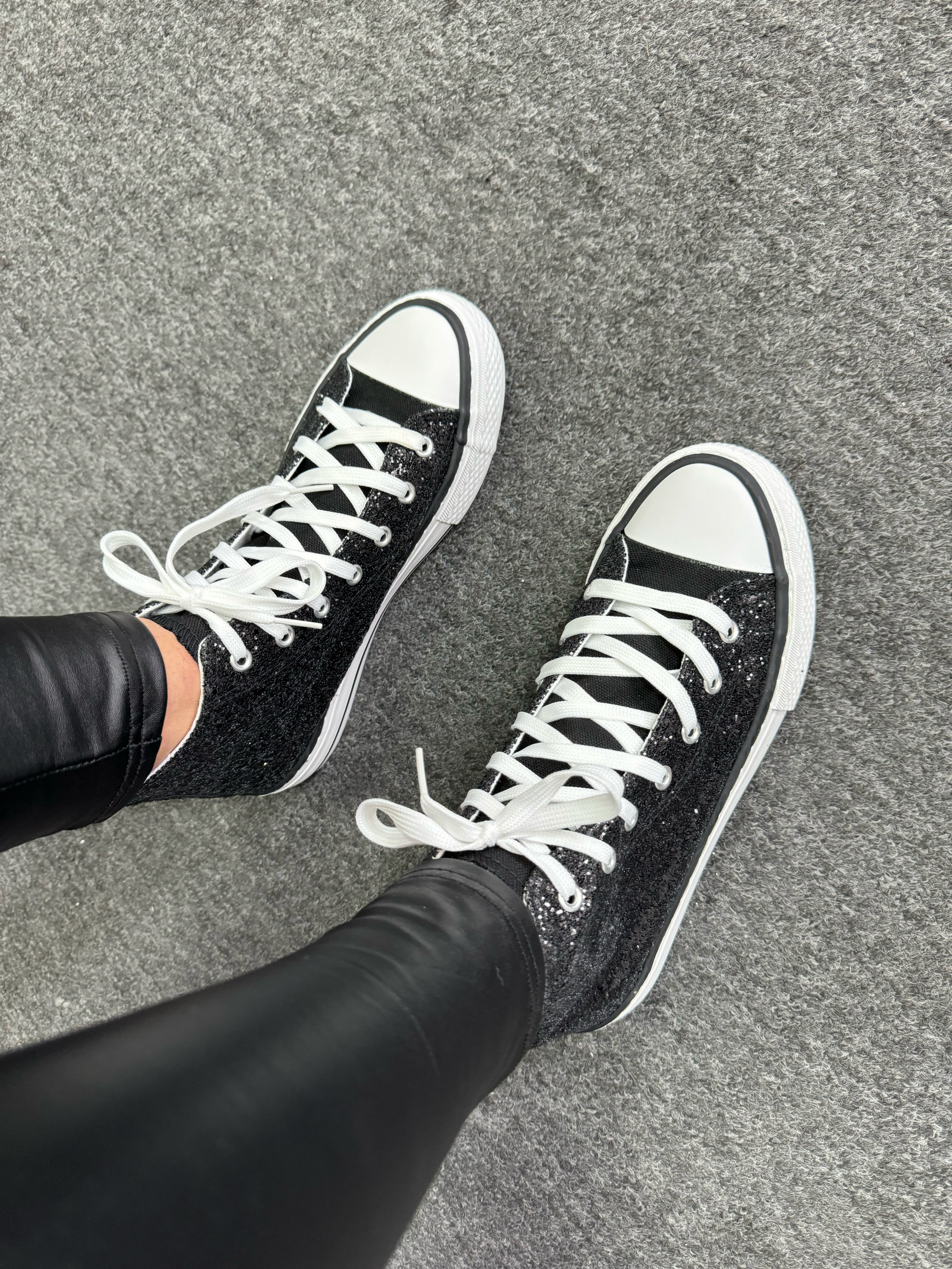 Yuna Sequin Detail Low Top Trainers