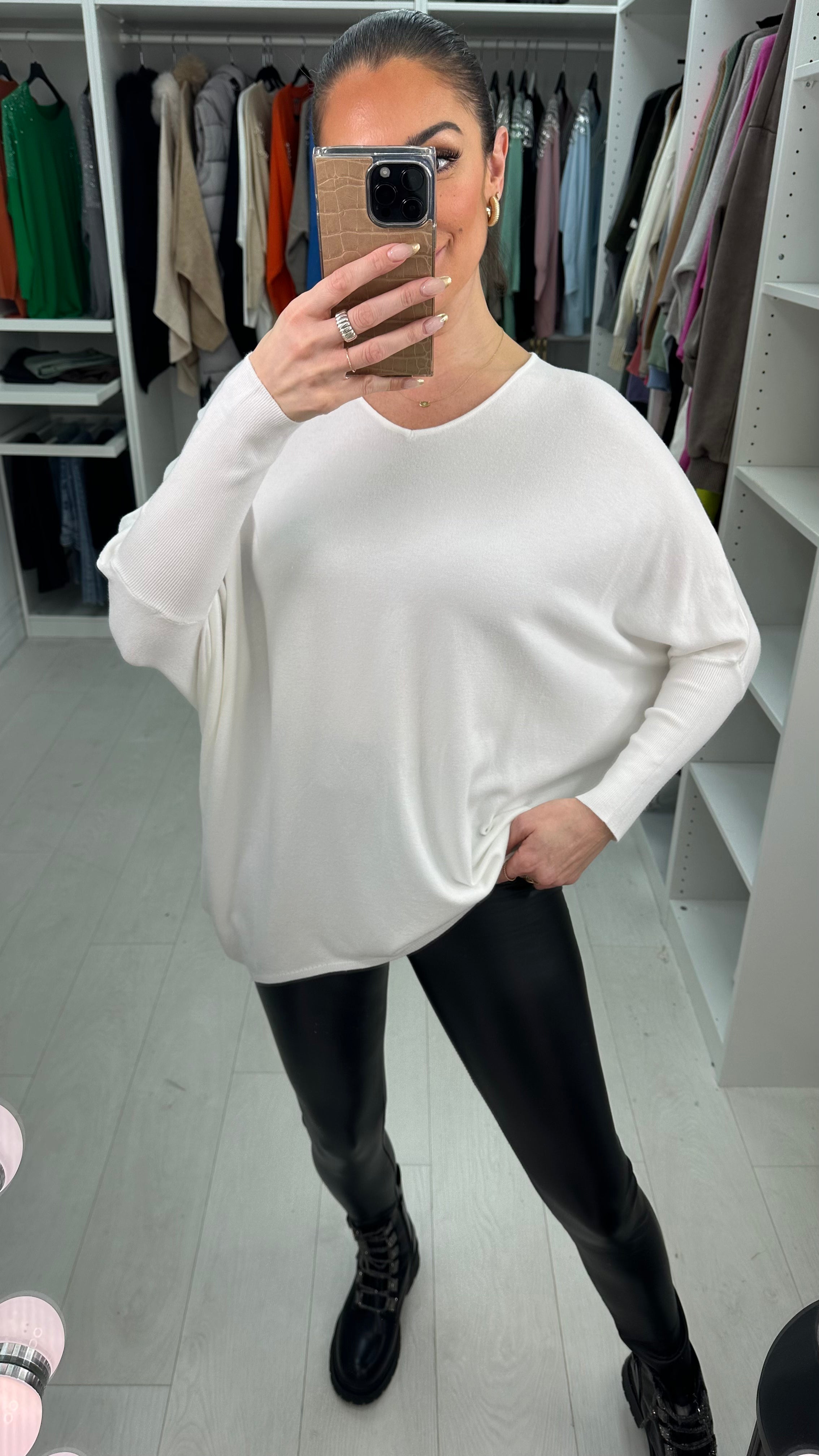 Trent Loose Fit Diamante Angel Wing Jumper