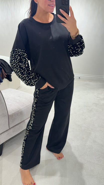 Tarin Sequin Detail Loungewear Set