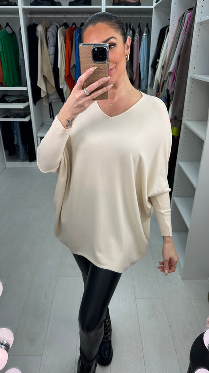 Trent Loose Fit Diamante Angel Wing Jumper