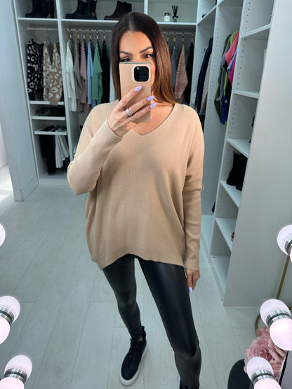 Emmet V Neck Oversized Knit Jumper