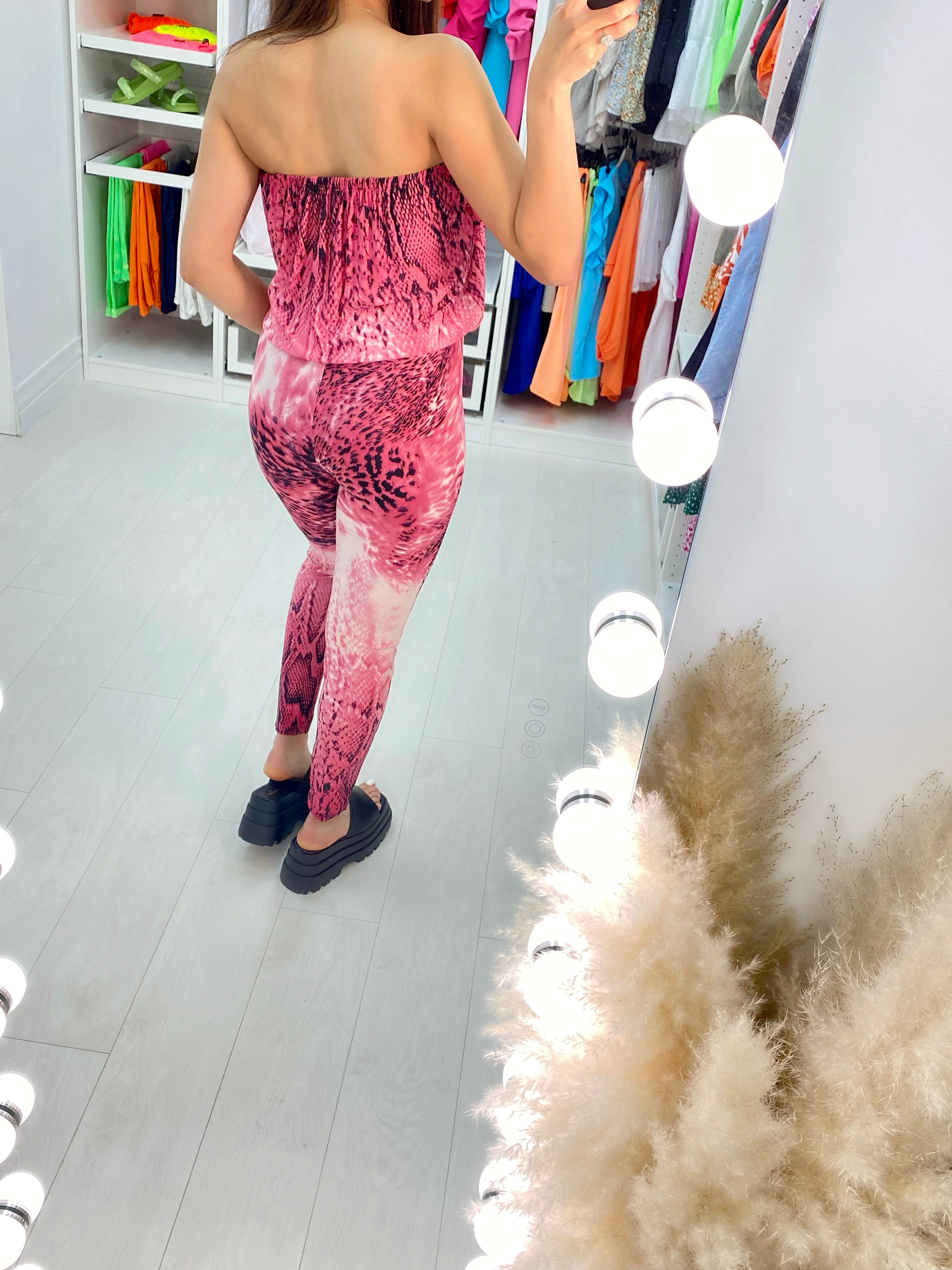 Benson Snake Print Ruffle Bandeau Jumpsuit