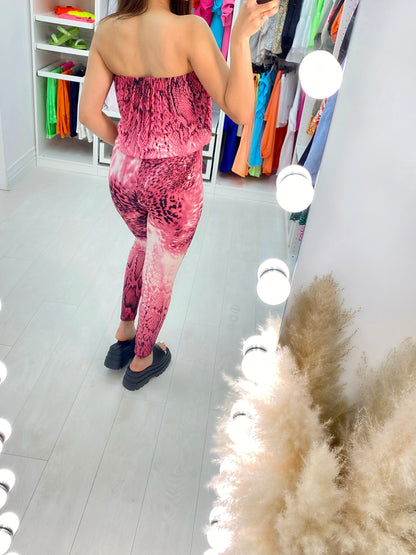 Benson Snake Print Ruffle Bandeau Jumpsuit