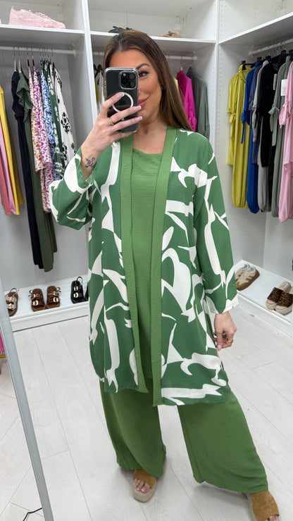 Anne Abstract Print 2-In-1 Kimono Co-Ord Set