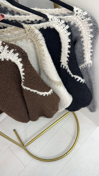 Kandra Stitched Hem Detailed Super Soft Jumper