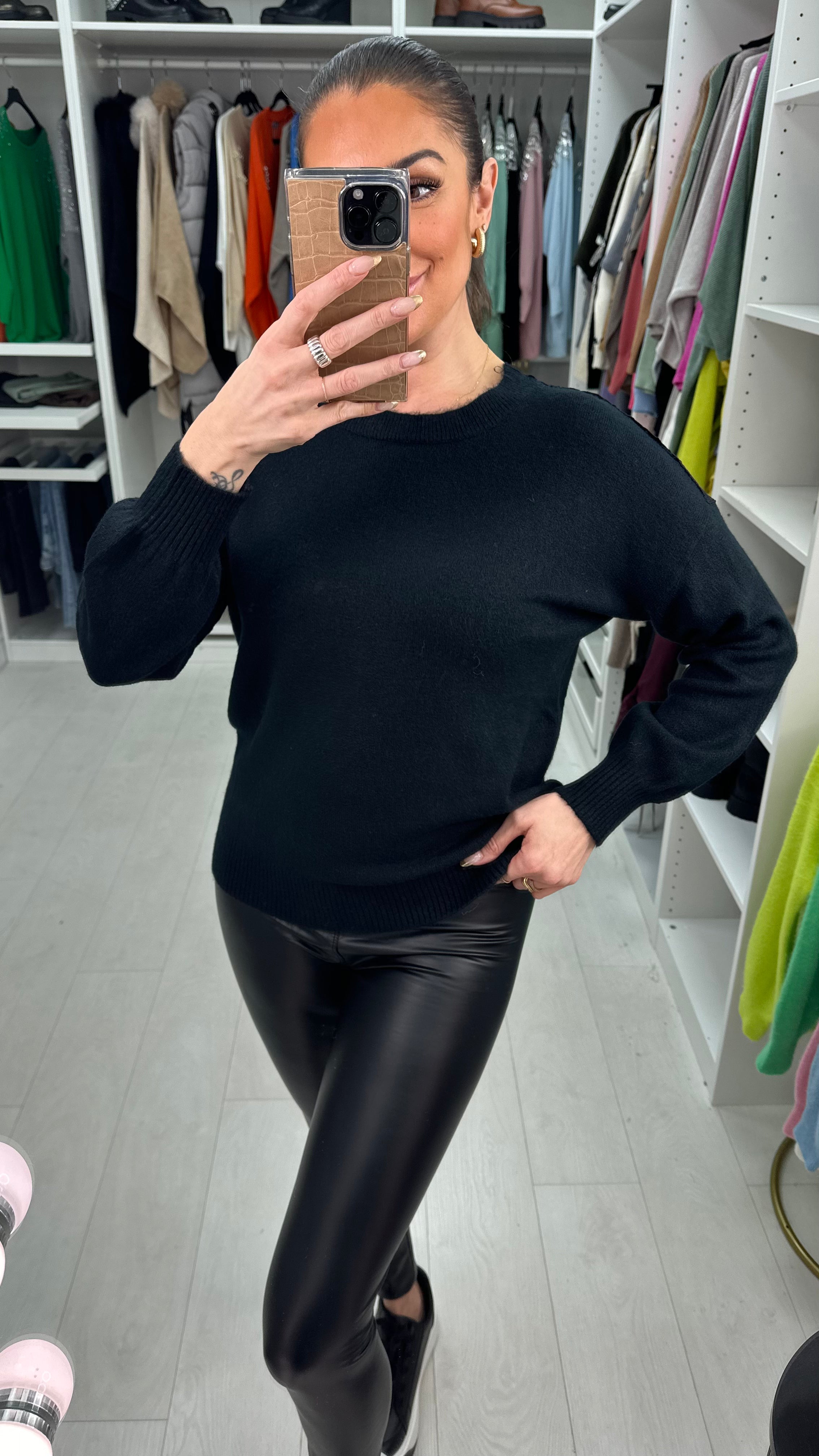 Vita Crochet Panel Back Jumper