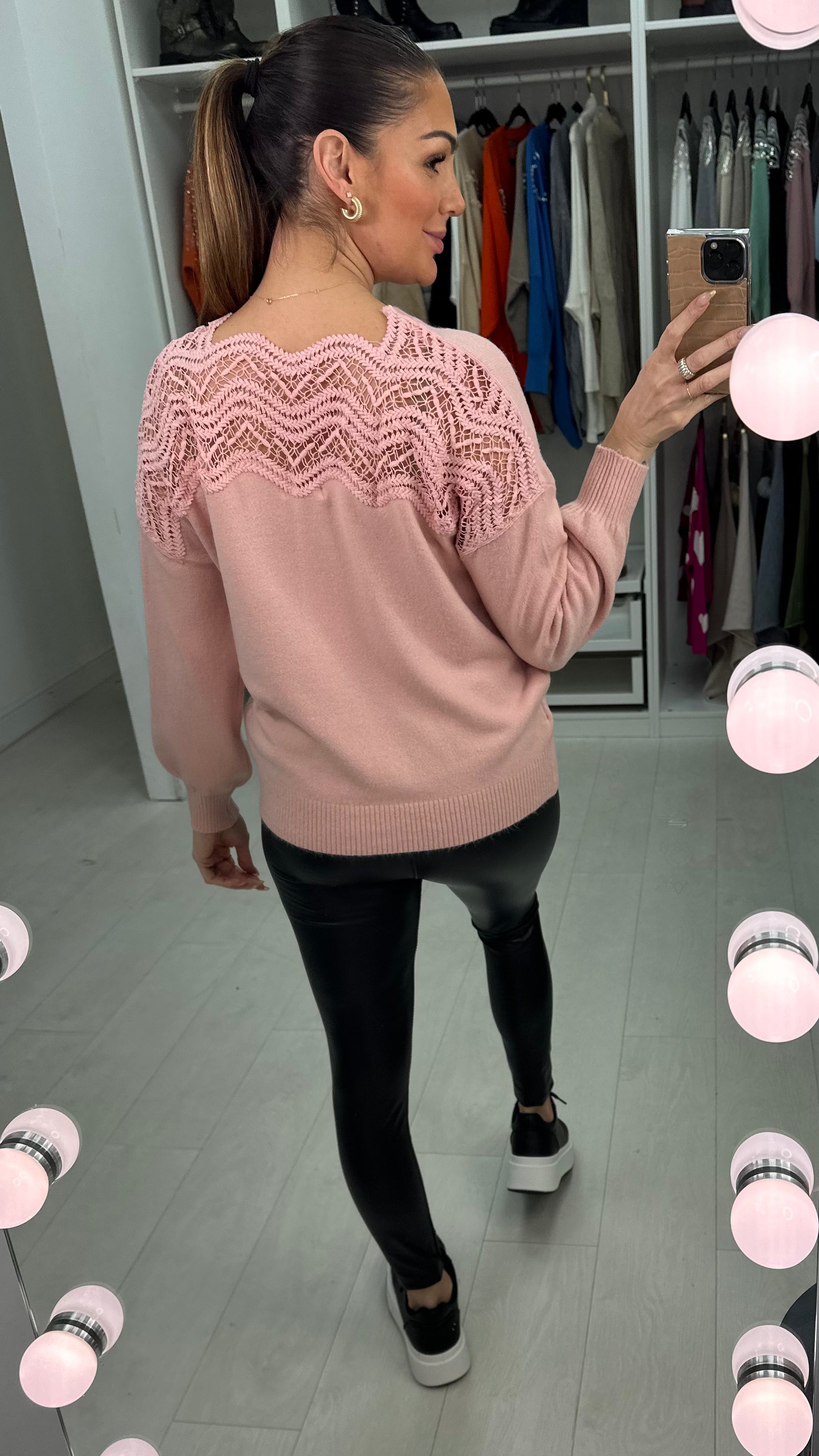 Vita Crochet Panel Back Jumper