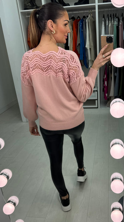 Vita Crochet Panel Back Jumper