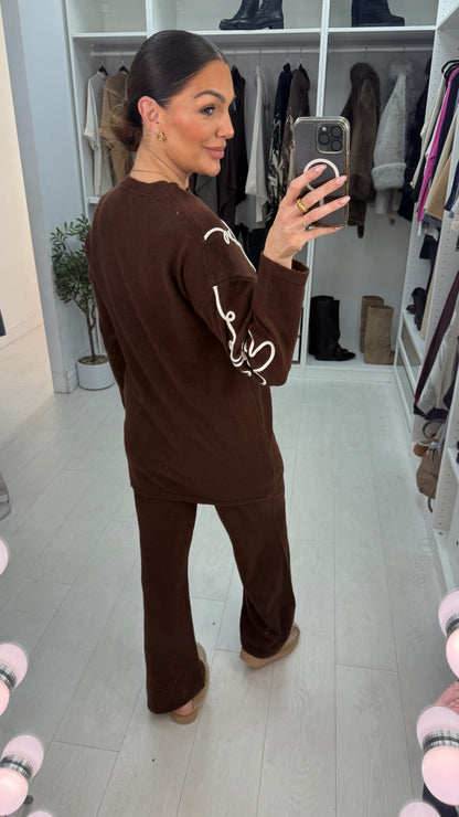 Elora Floral Stitch Detailed Loungewear Set