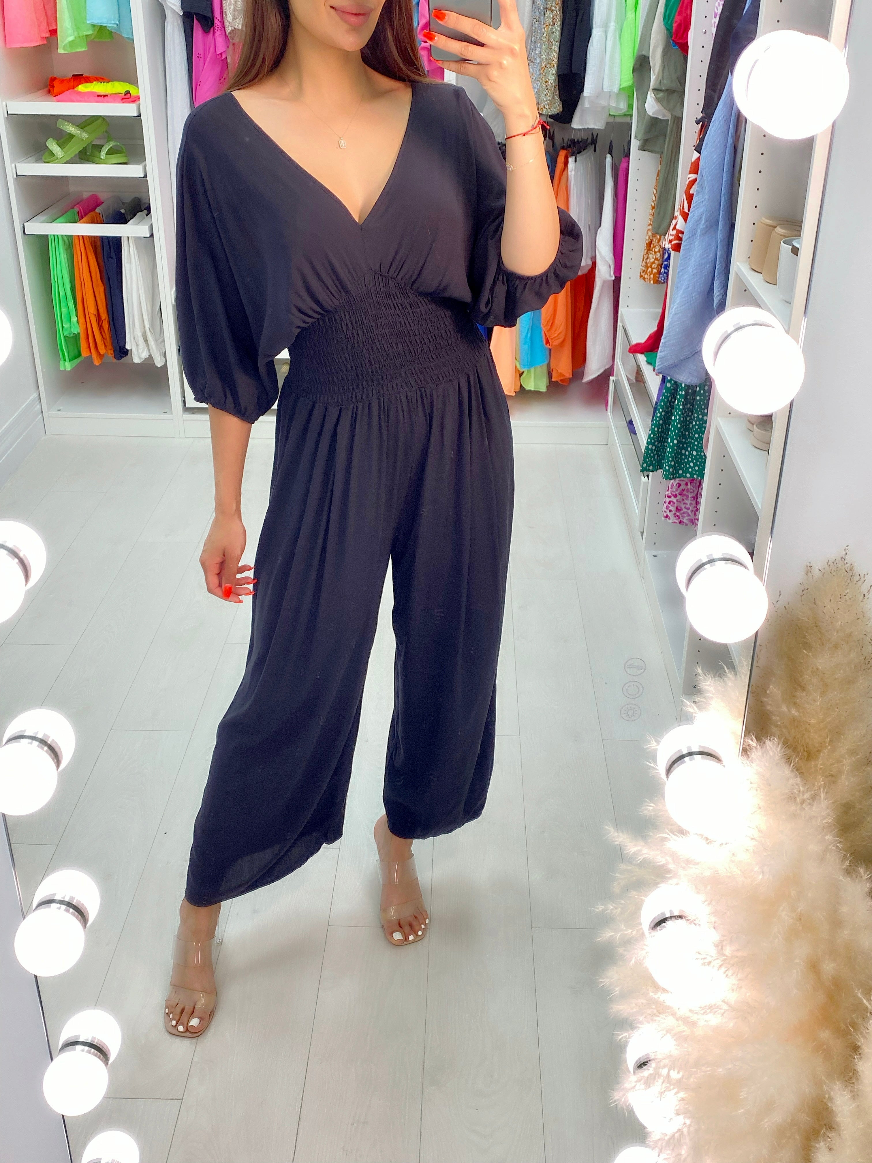 Anita Elasticated Waist Deep V Jumpsuit