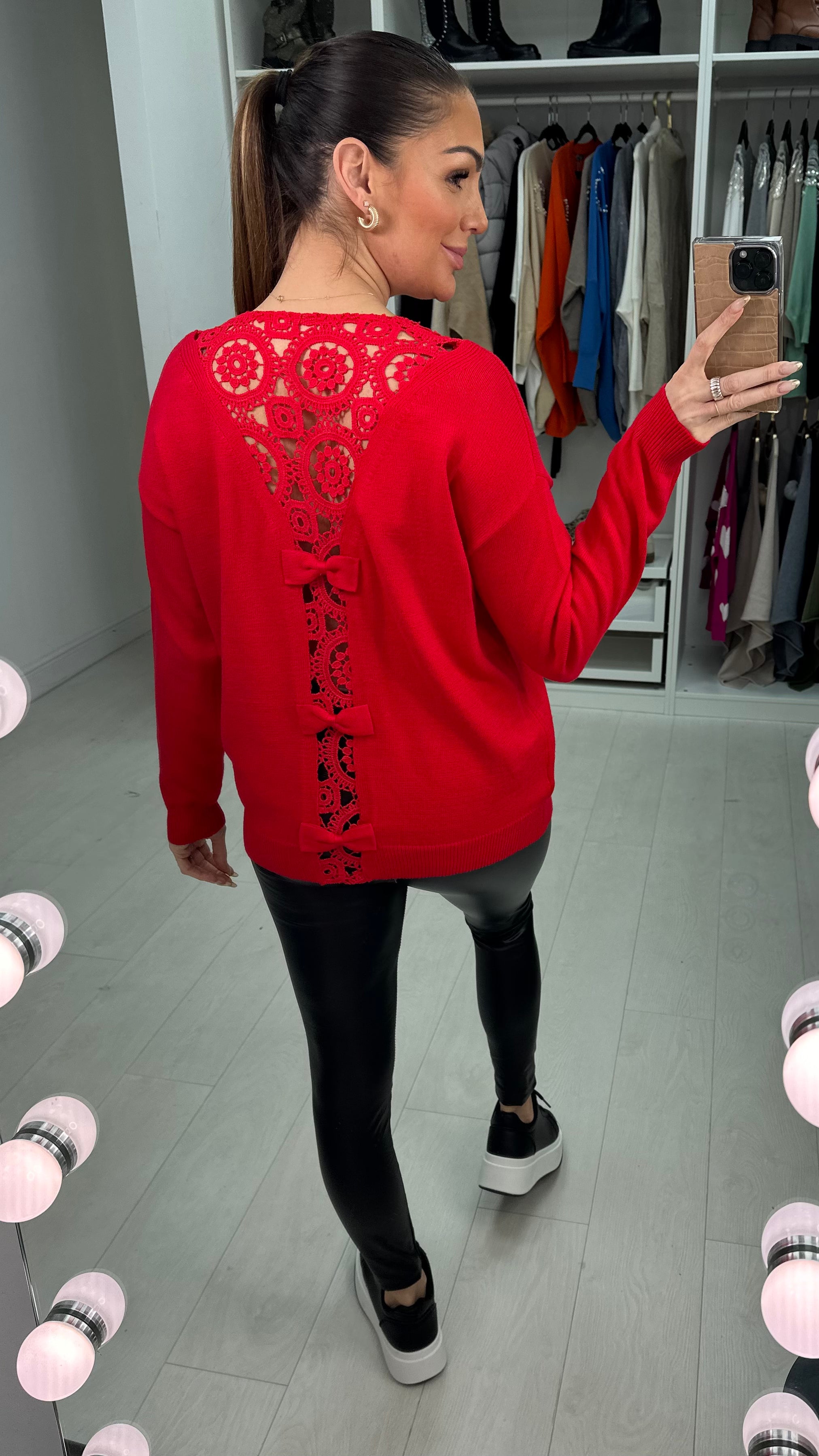 Theydon Crochet Bow Back  Jumper