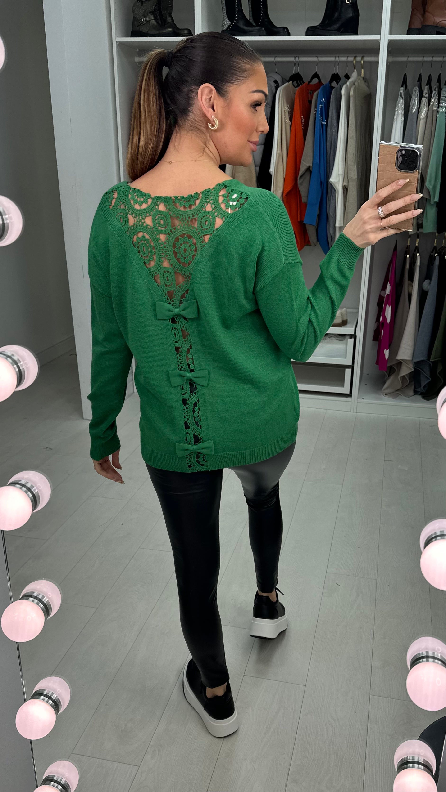 Theydon Crochet Bow Back  Jumper