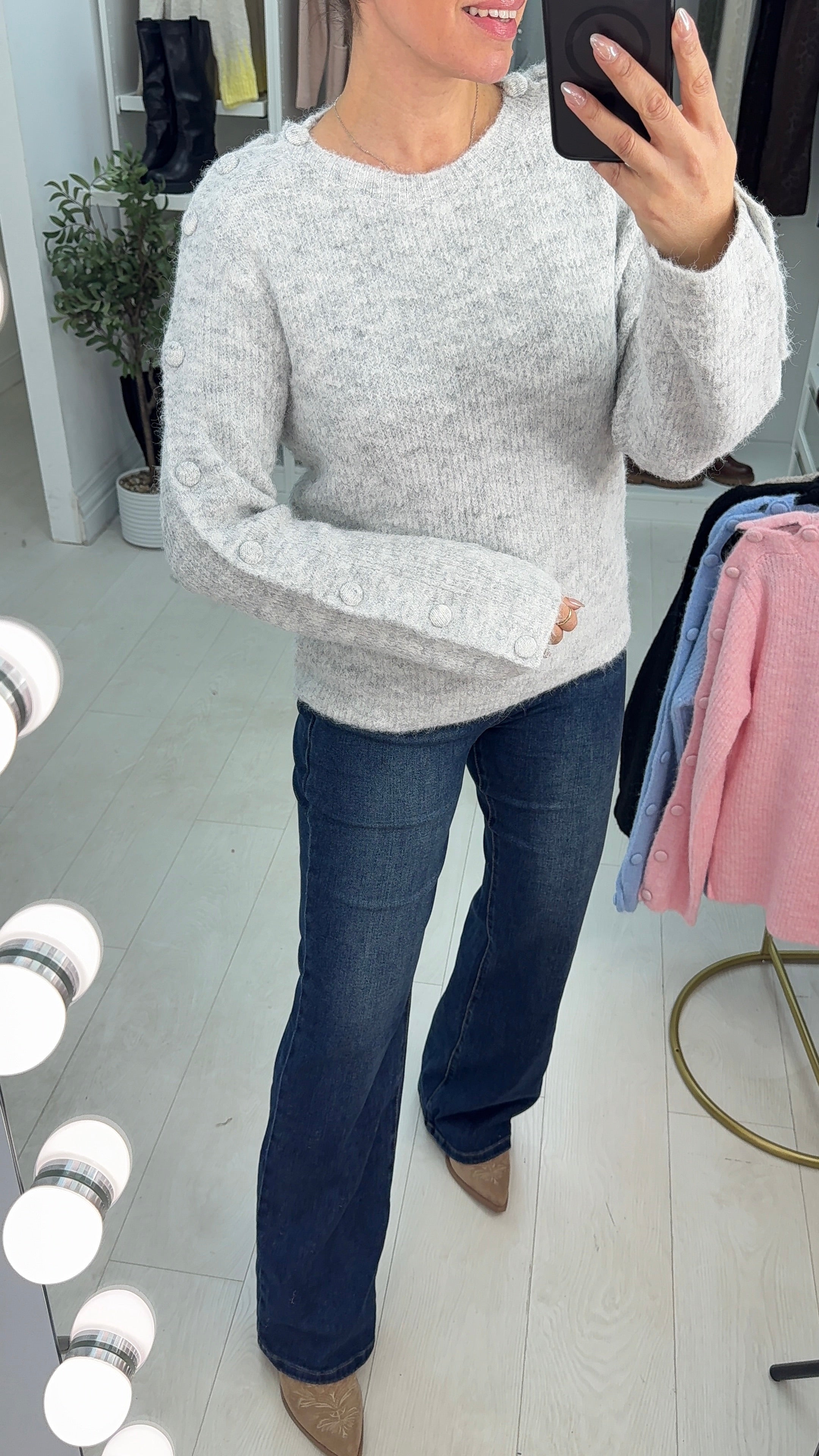 Fern Super Soft Button Detailed Jumper