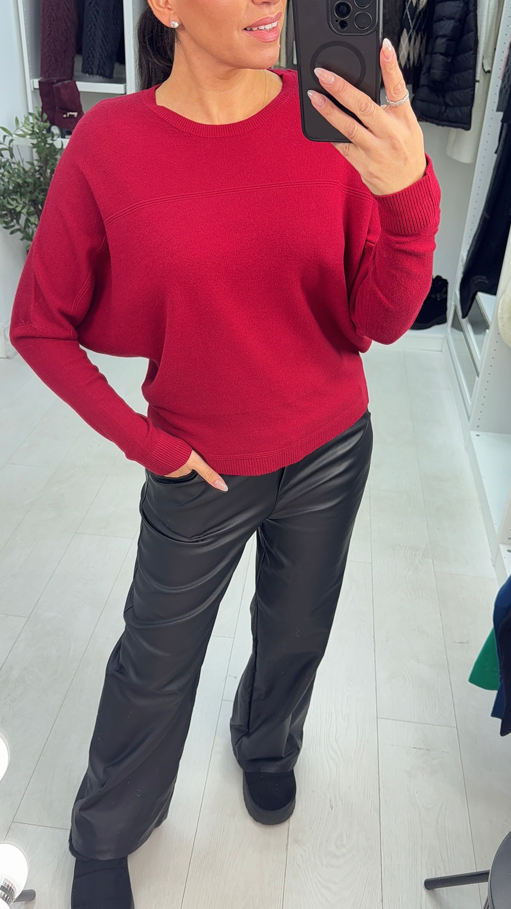 Sorina Plain Batwing Sleeve Jumper