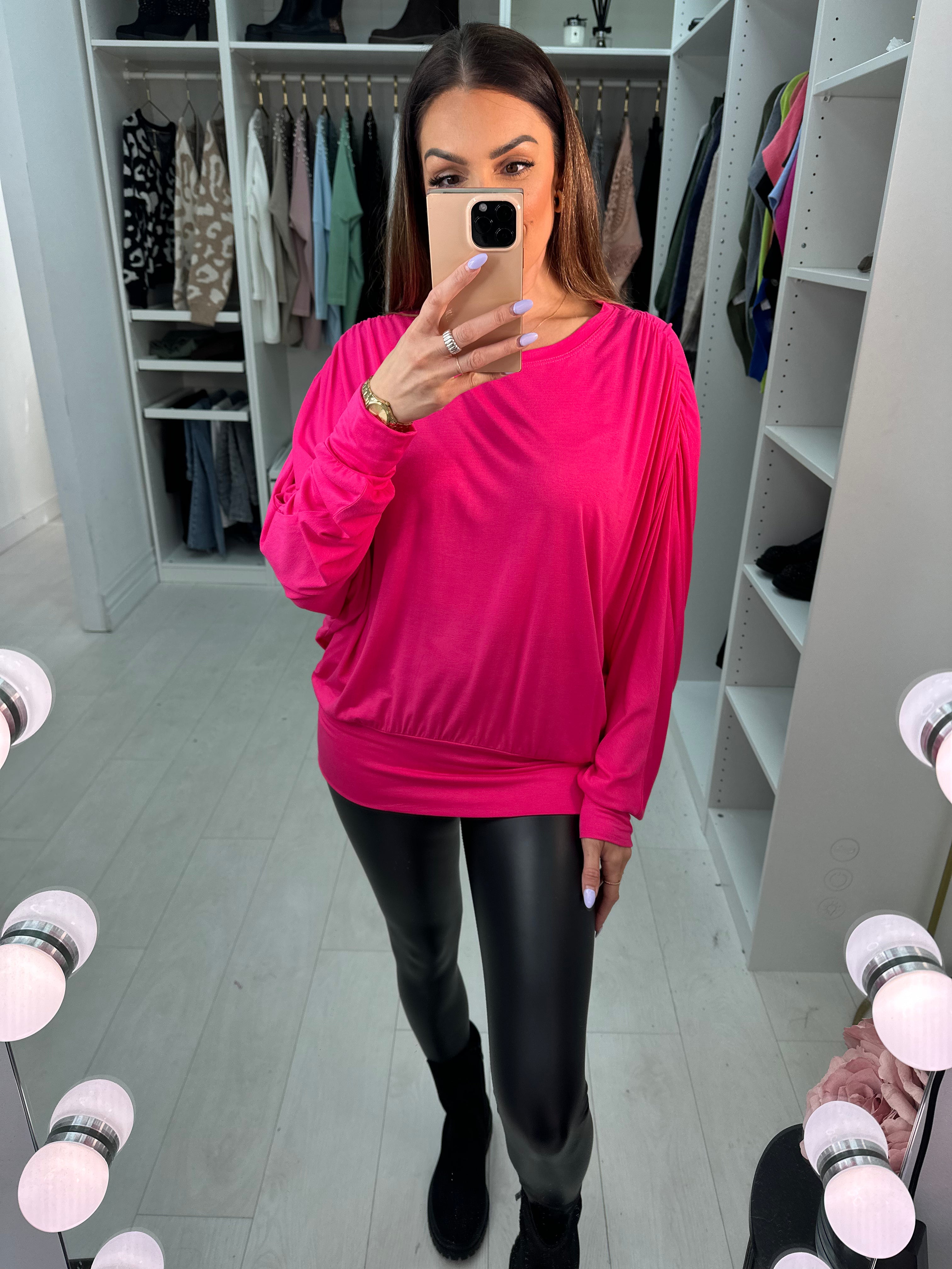 Hanif Plain Oversized Batwing Sleeve Top