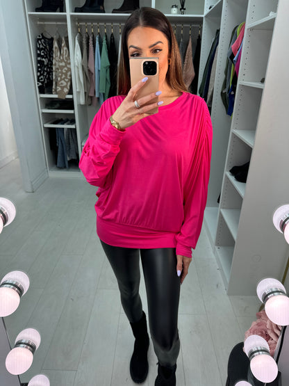 Hanif Plain Oversized Batwing Sleeve Top