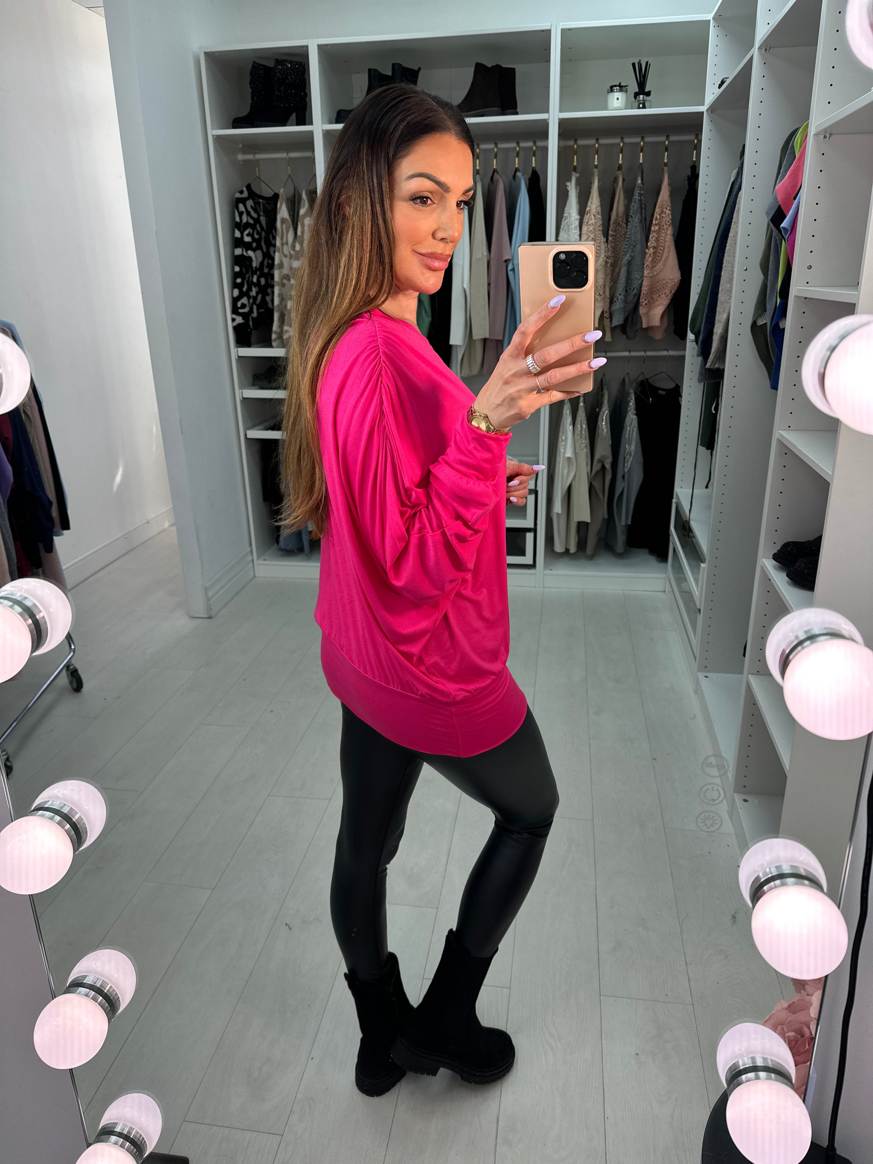 Hanif Plain Oversized Batwing Sleeve Top