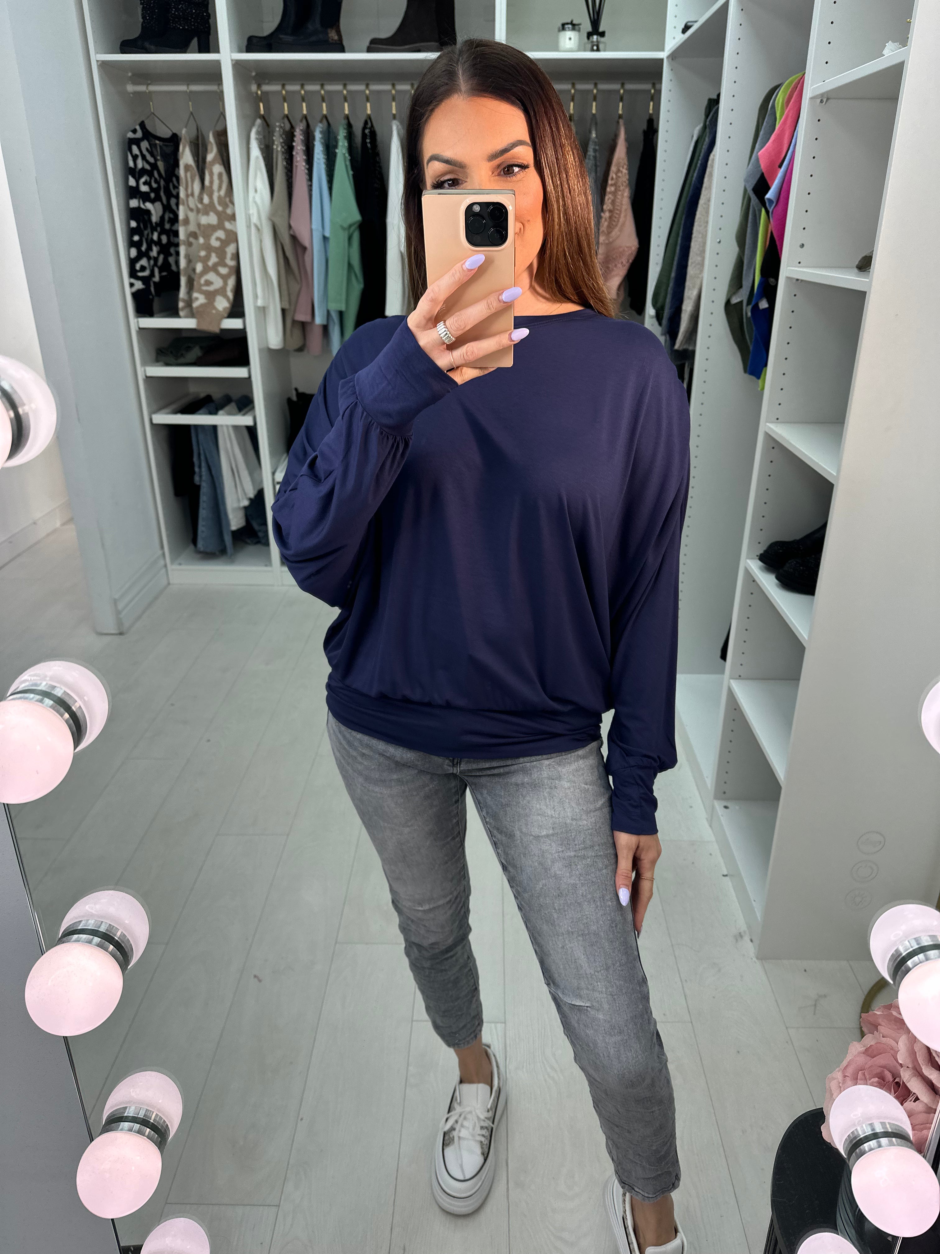 Hanif Plain Oversized Batwing Sleeve Top