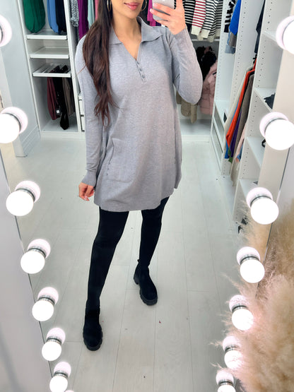 Mira Glitter Button Tunic Jumper
