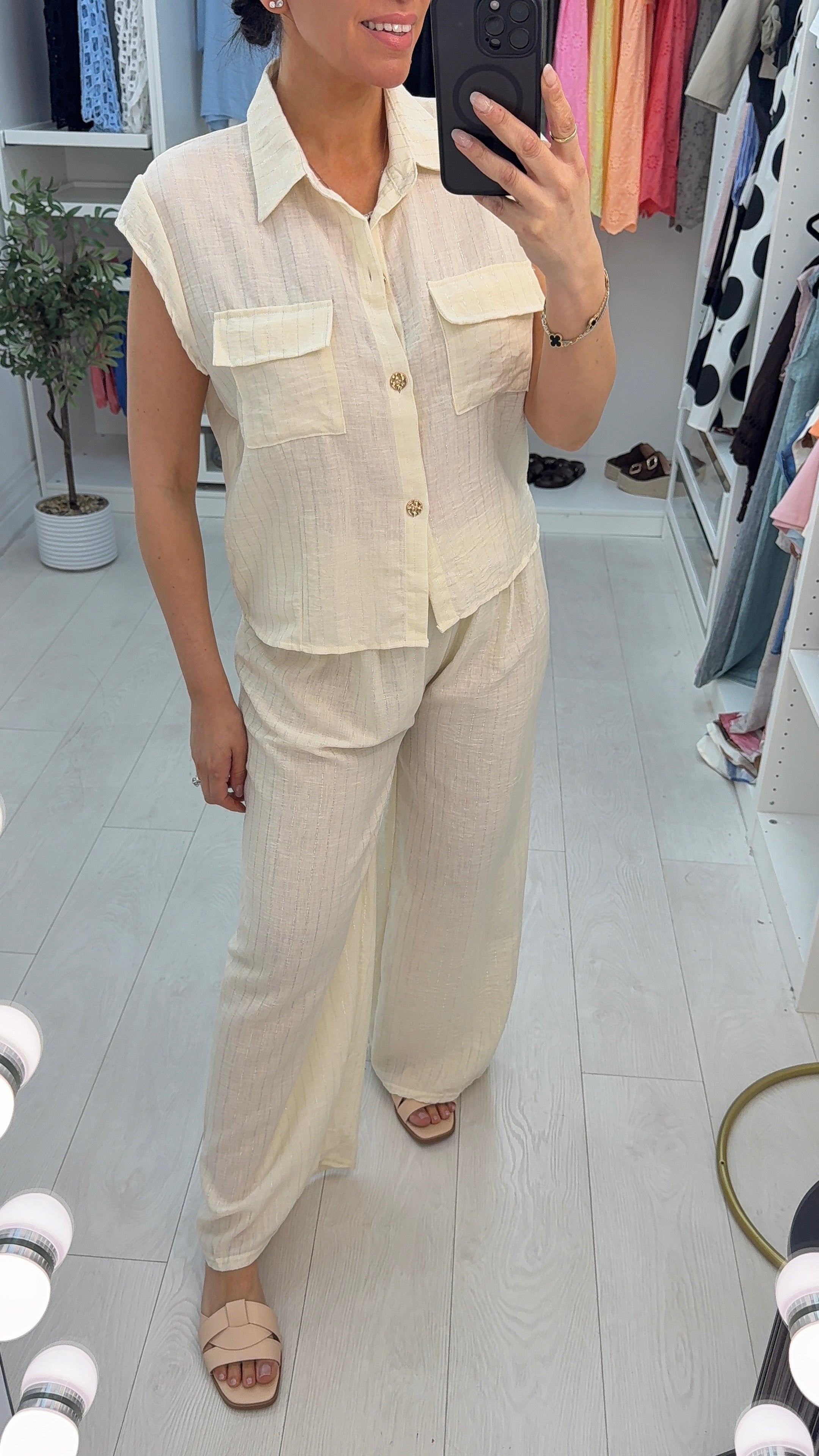 Delilah Lurex Button Front Co-Ord Set
