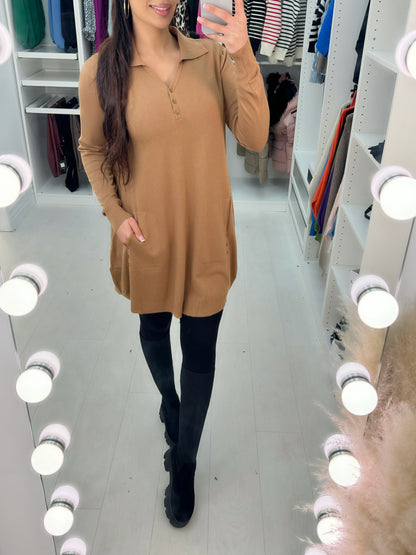 Mira Glitter Button Tunic Jumper