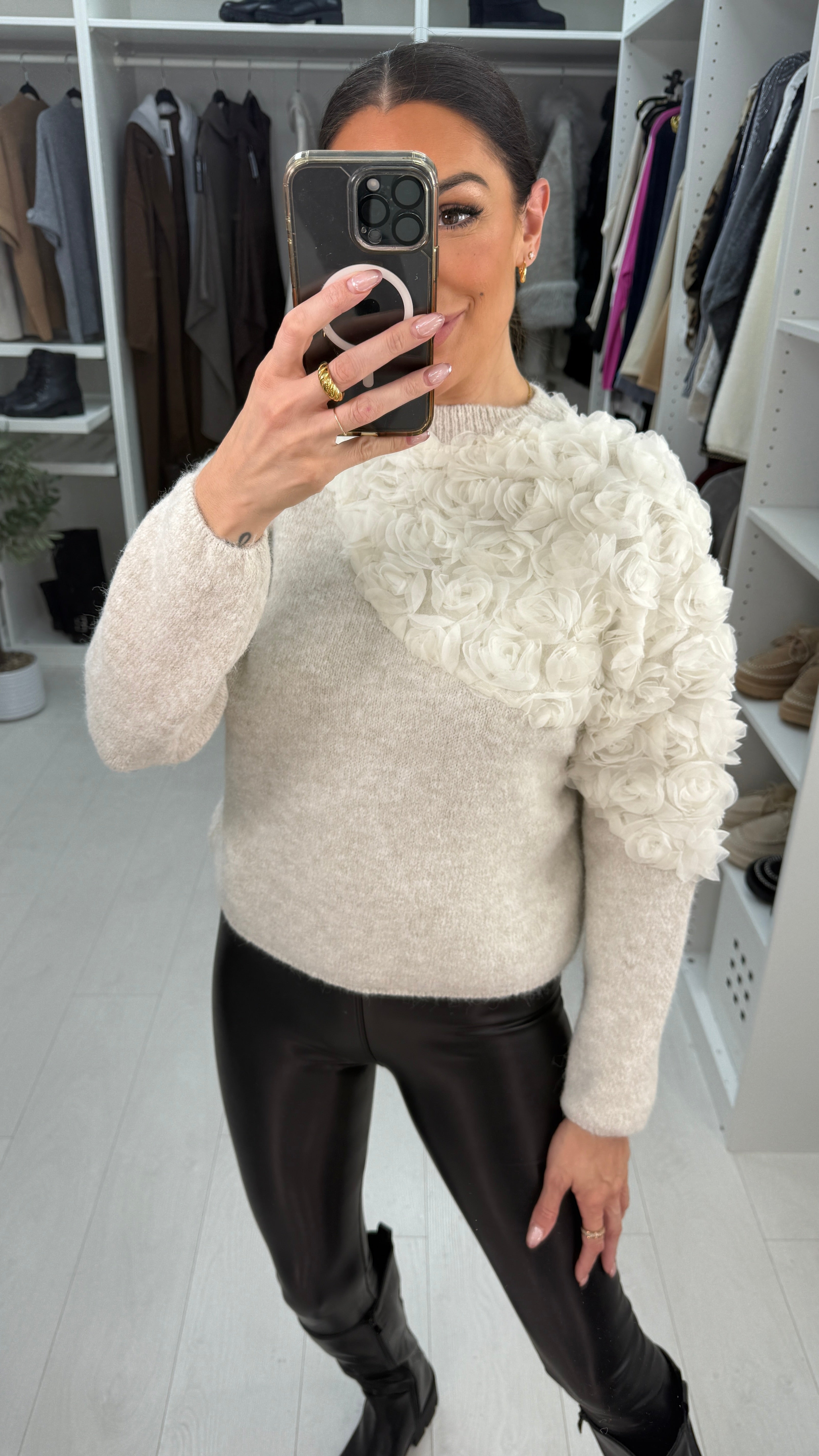 Juley Mesh Floral Detail Super Soft Jumper