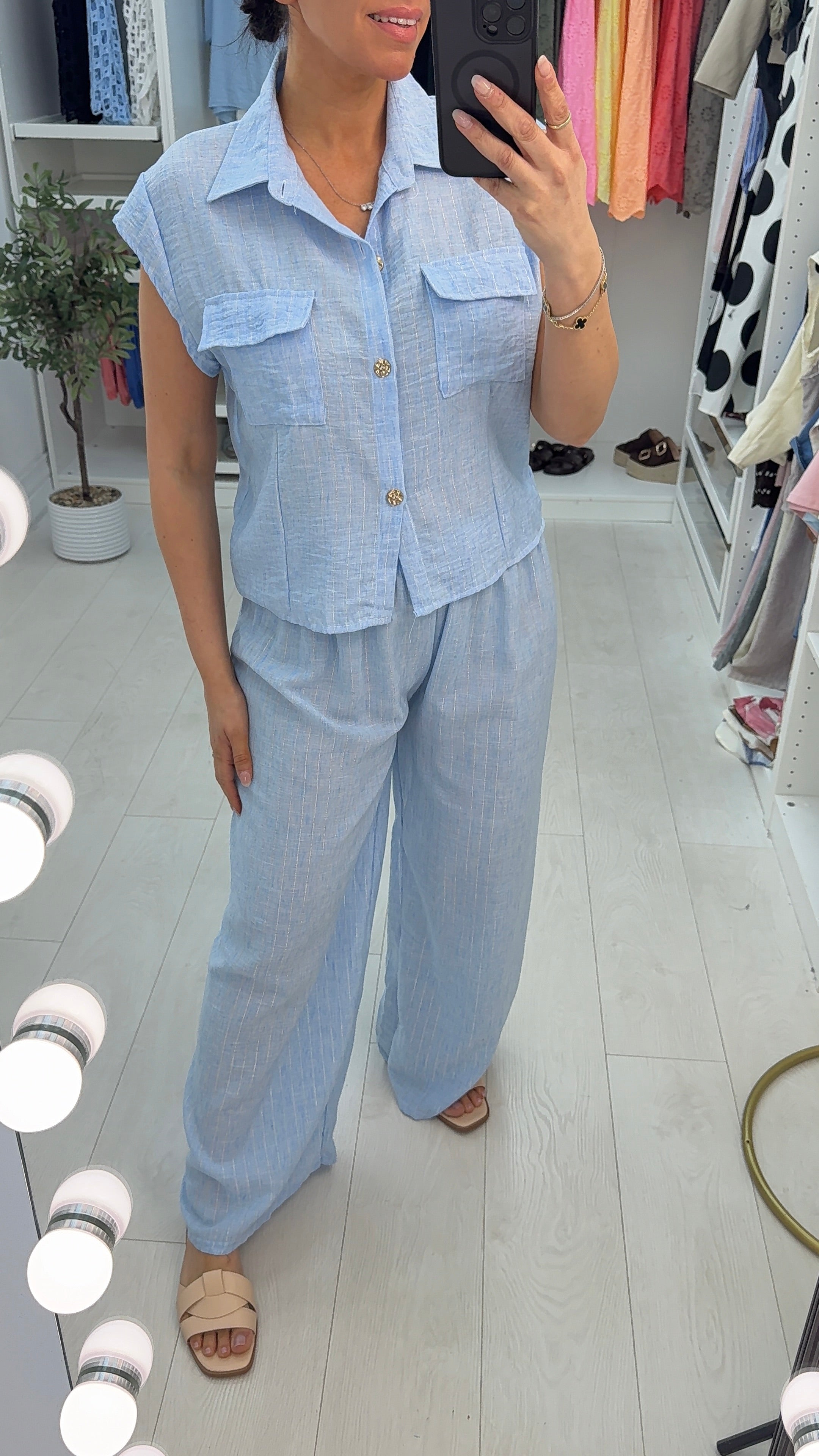 Delilah Lurex Button Front Co-Ord Set