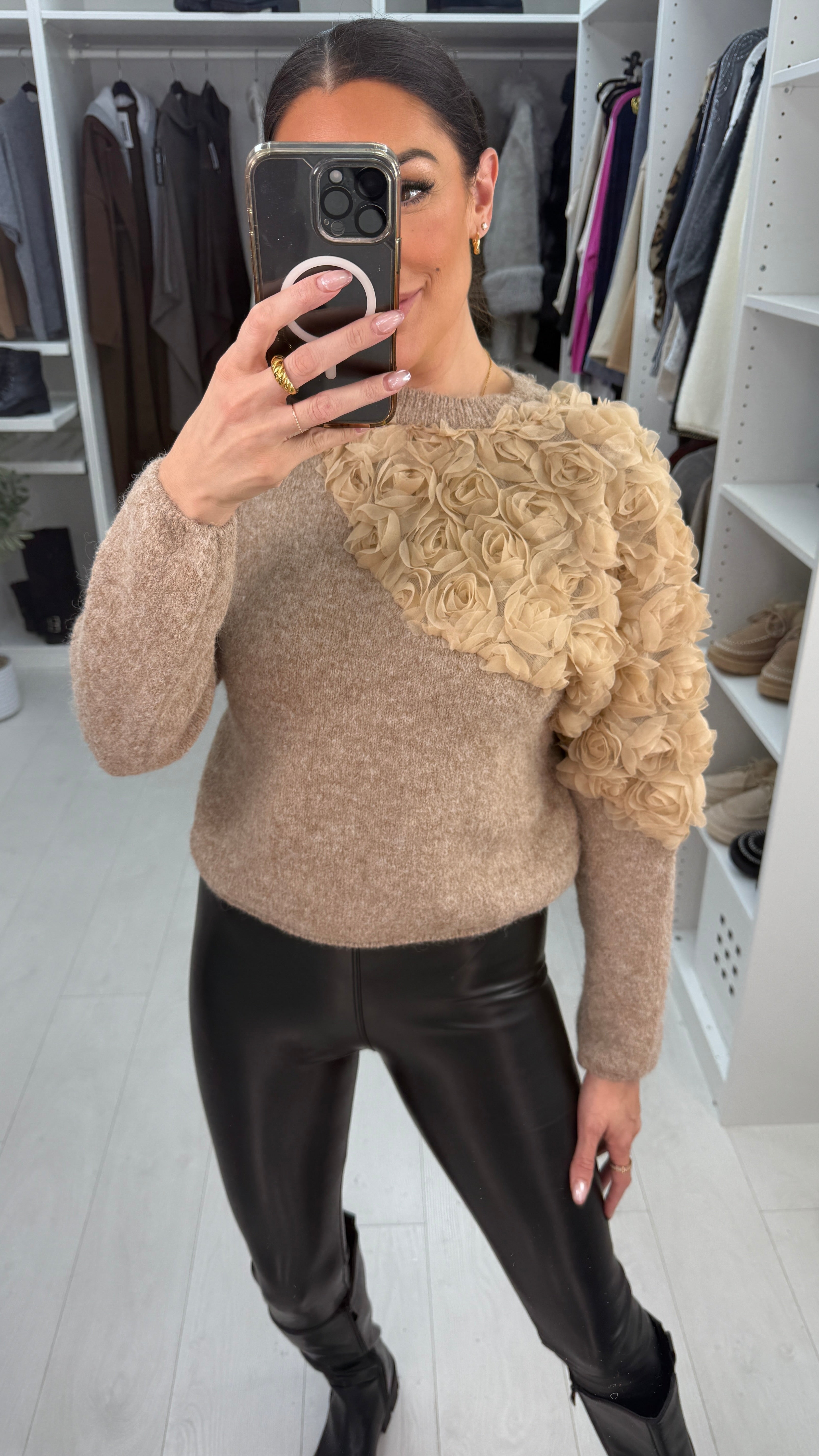 Juley Mesh Floral Detail Super Soft Jumper