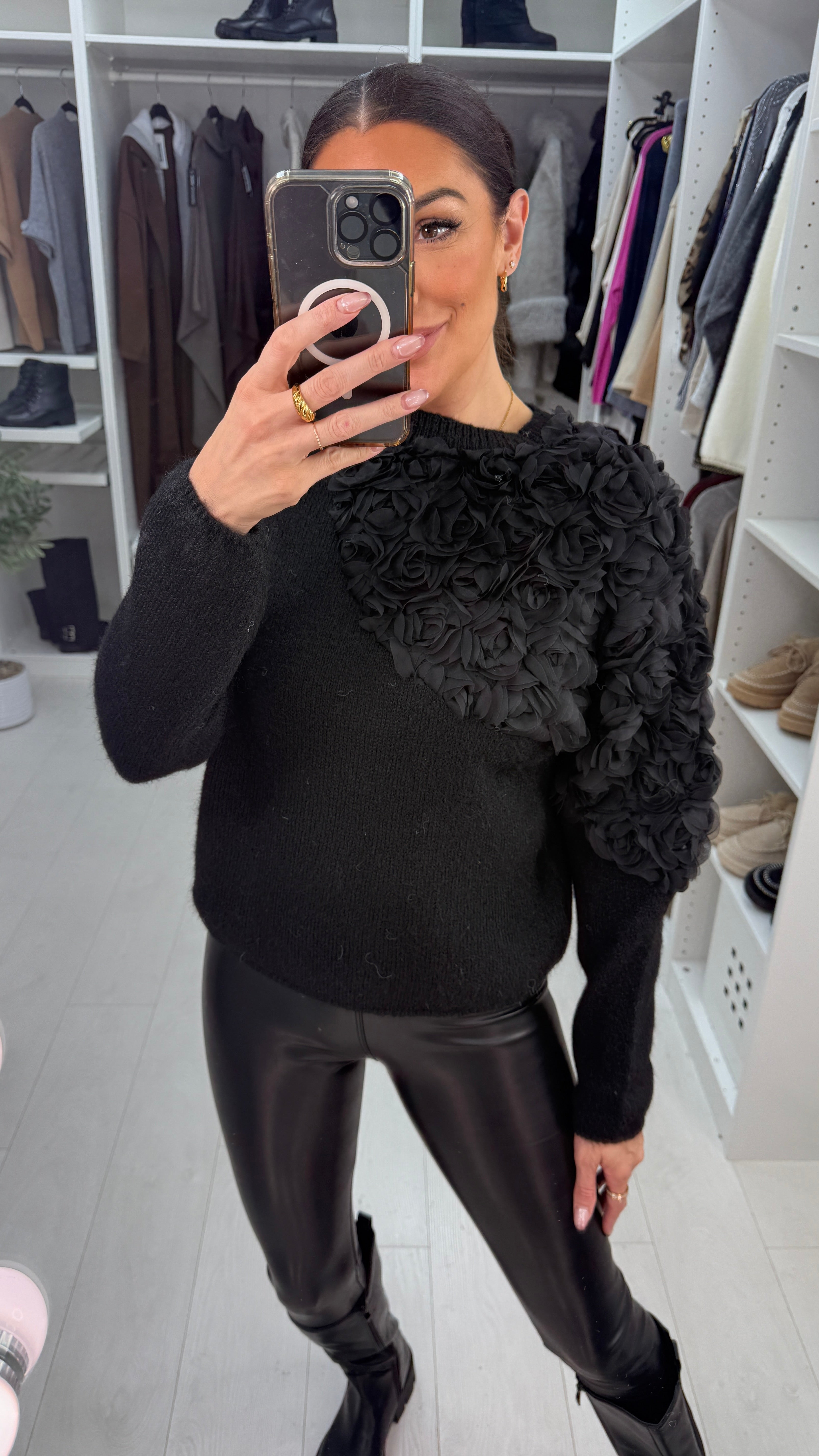 Juley Mesh Floral Detail Super Soft Jumper