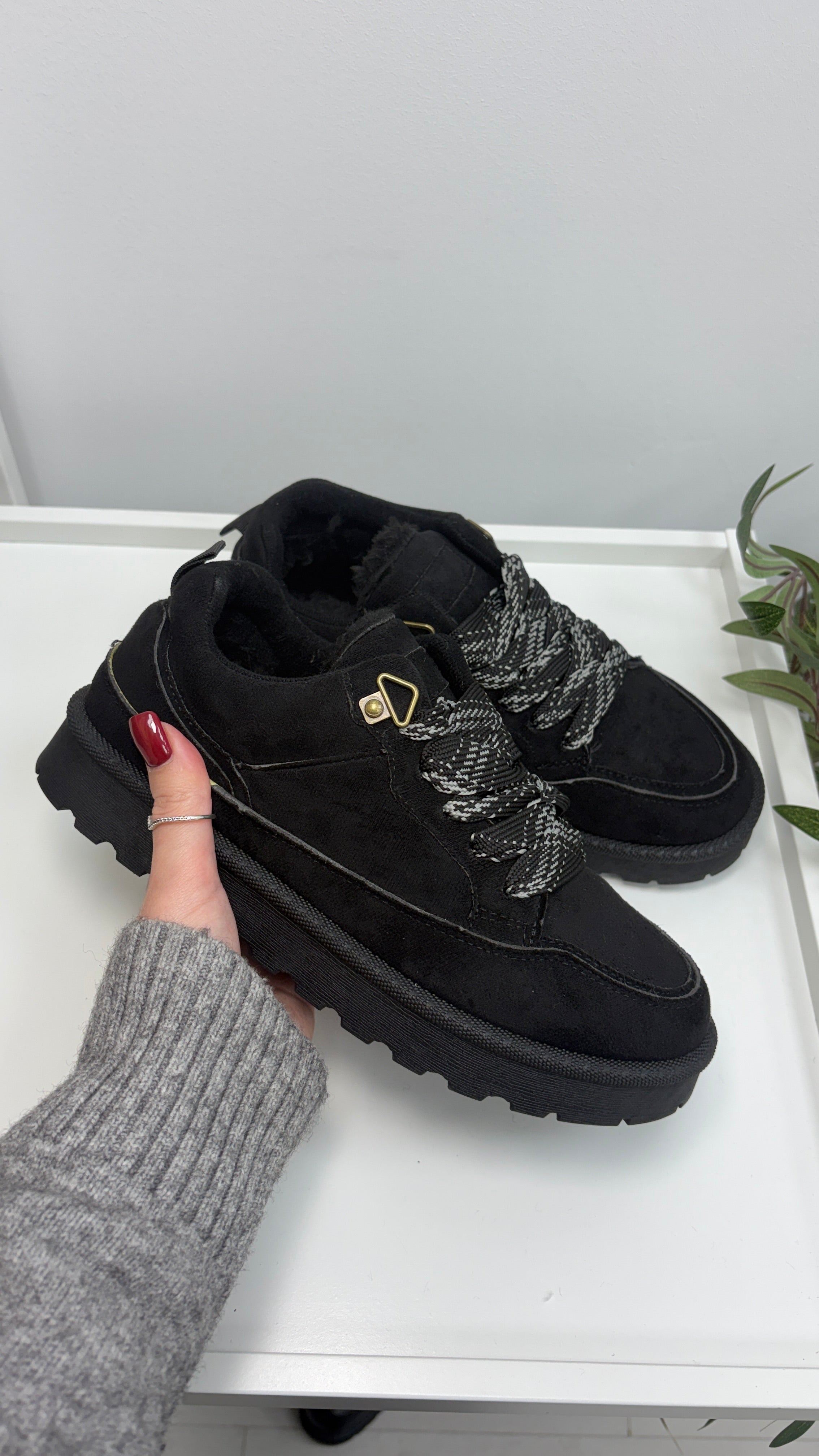Everlin Faux Suede Chunky Sole Trainers