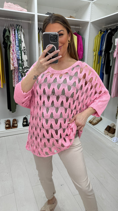 Zayna Wavy Crochet Top