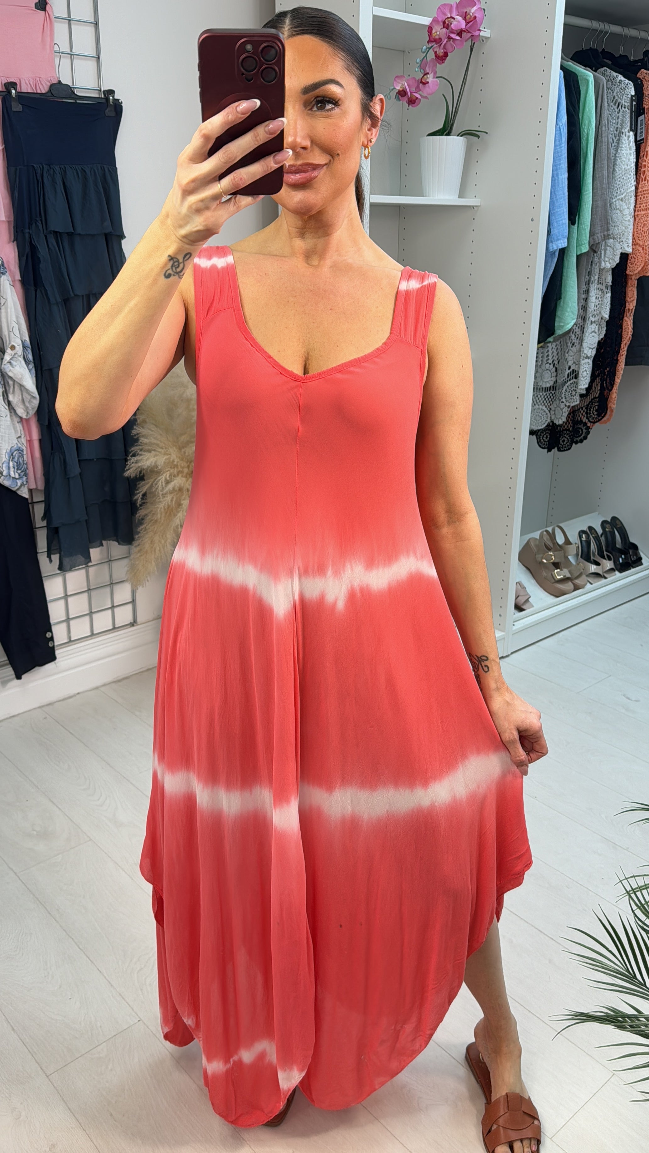 Nevena Tie Dye Asymmetric Maxi Dress