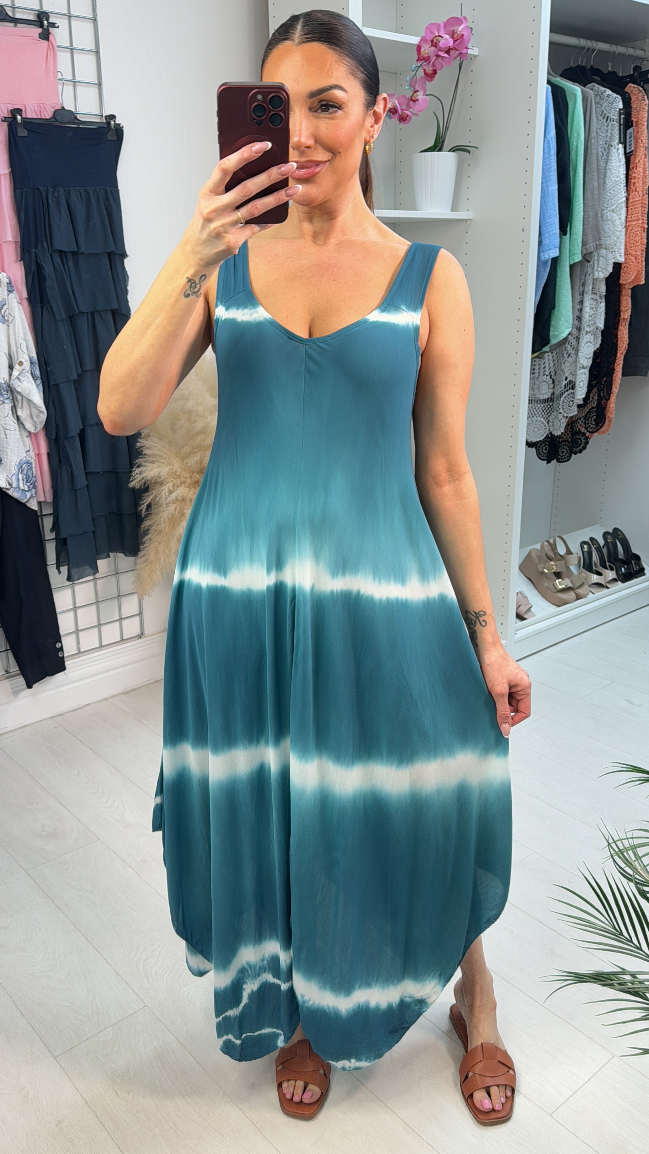 Nevena Tie Dye Asymmetric Maxi Dress