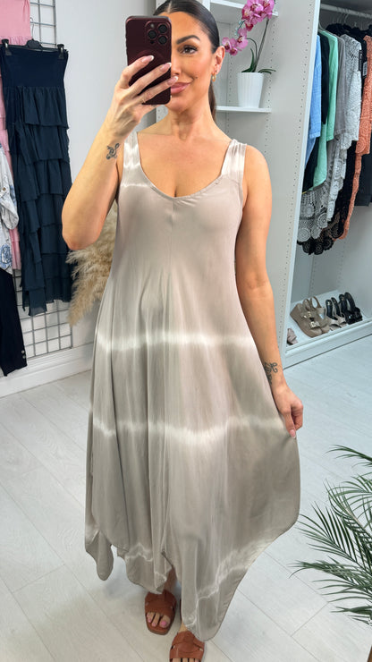 Nevena Tie Dye Asymmetric Maxi Dress