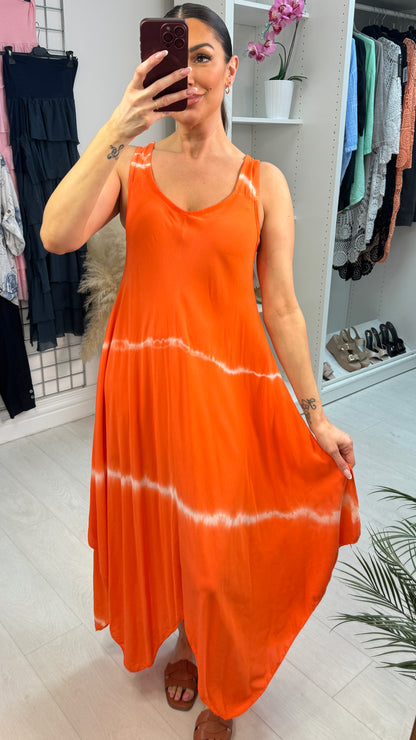 Nevena Tie Dye Asymmetric Maxi Dress