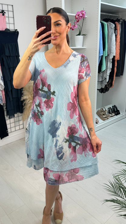 Roxy Floral Print Loose Fit Floaty Midi Dress