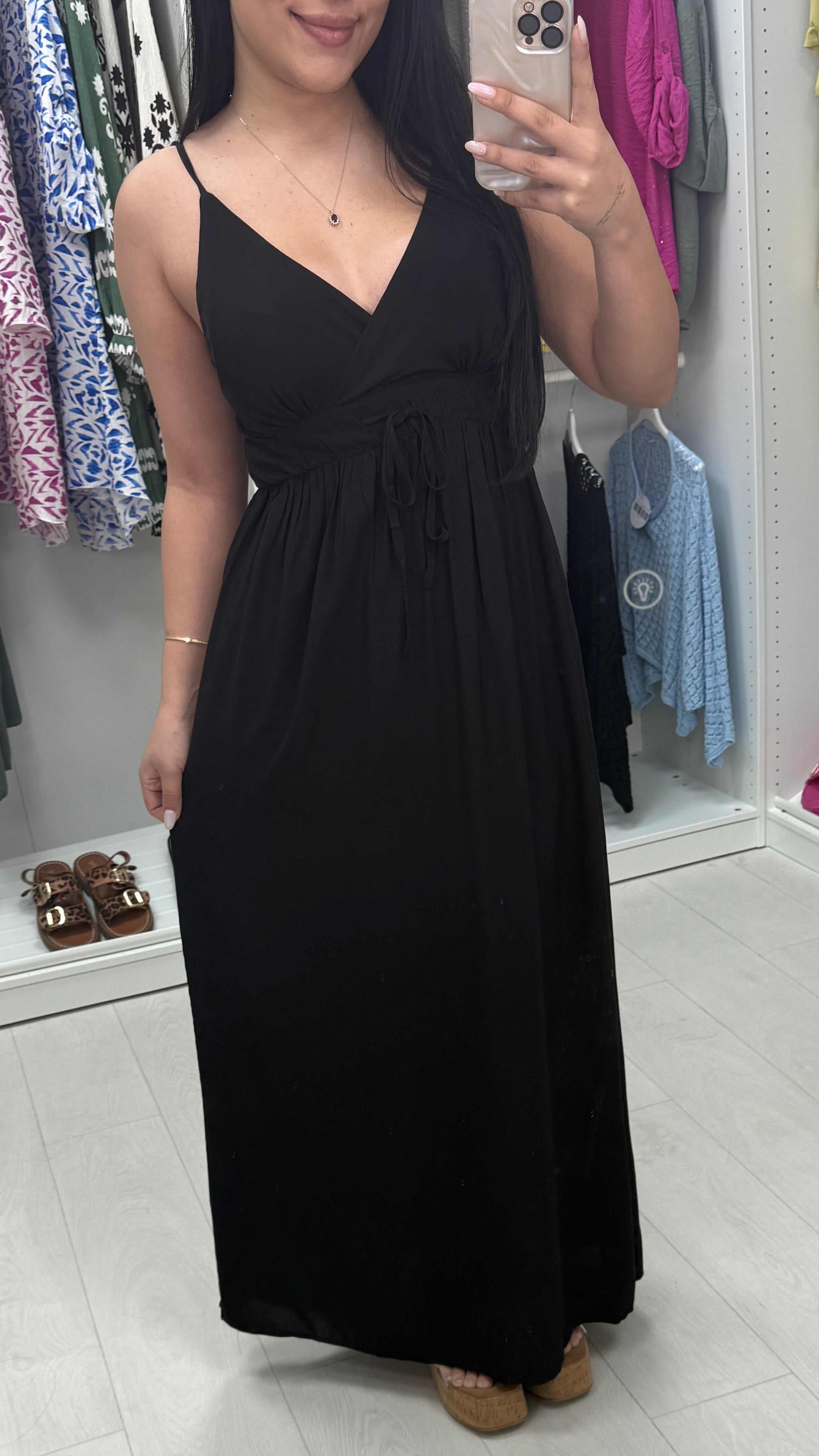 Nerja Cross Front Drawstring Maxi Dress