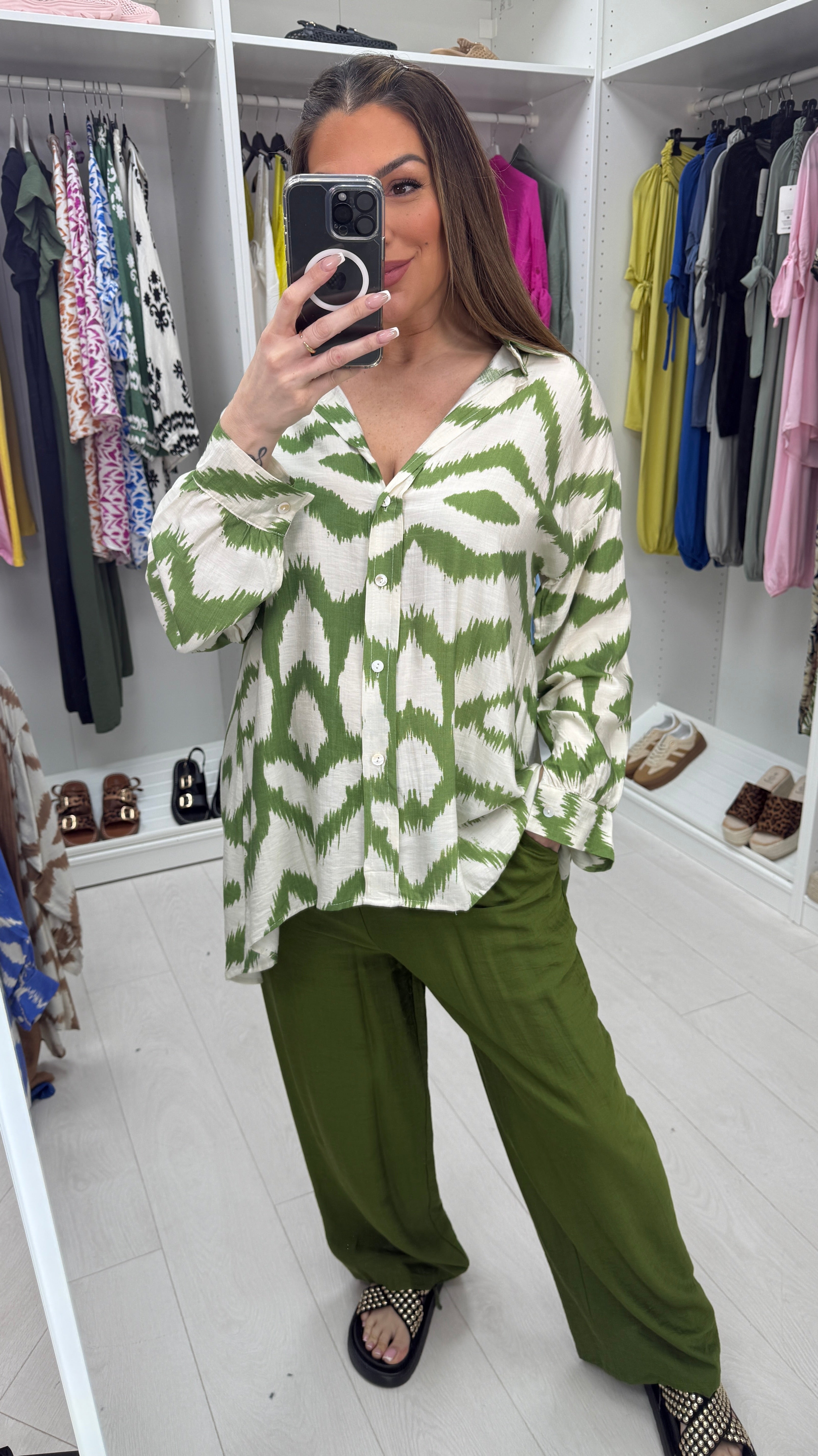 Adela Abstract Print Shirt Co-Ord Set