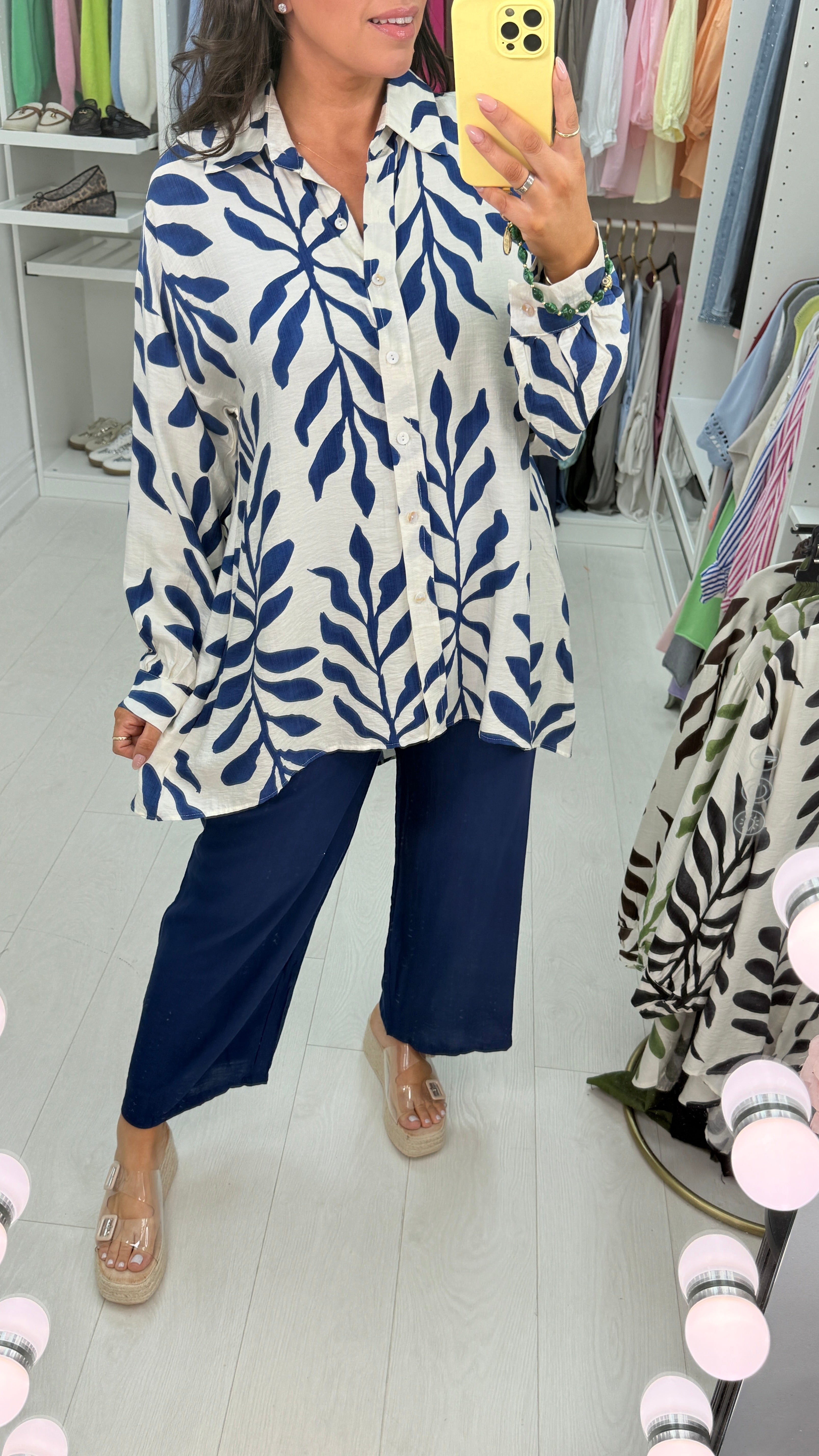 Florella Leaf Print Shirt Co-Ord Set