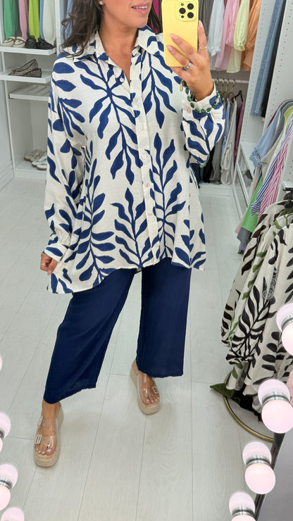 Florella Leaf Print Shirt Co-Ord Set