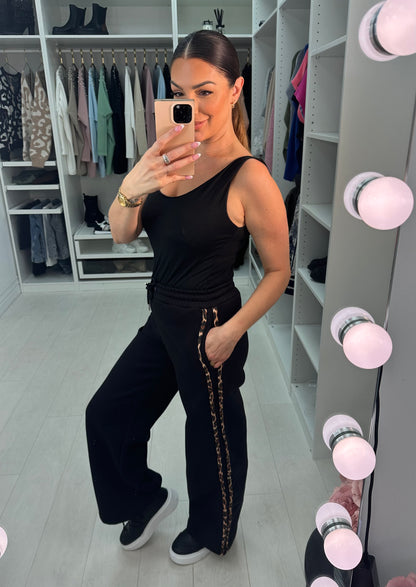 Fabio Leopard Print Side Stripe Joggers